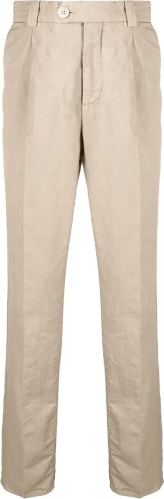 Tapered-Leg Cotton Trousers