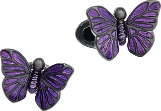 925 Matte Ruthenium Butterfly Cufflinks