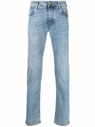 Logo-Patch Slim Jeans