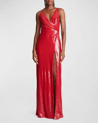 Whitney Sequin-Embellished Gown