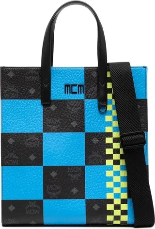 Small Checkerboard Monogram Tote Bag