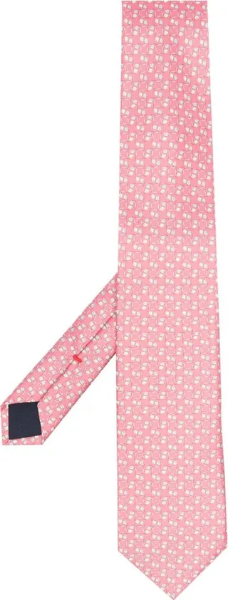 Floral-Pattern Silk Tie