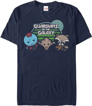 Men's Marvel Guardians of the Galaxy Best Kawaii T-Shirt - Navy Blue - Small