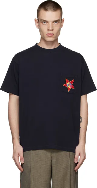 Bode Navy Star T-Shirt