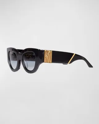 Lucky Goes to Vegas Embellished Acetate & Metal Cat-Eye Sunglasses