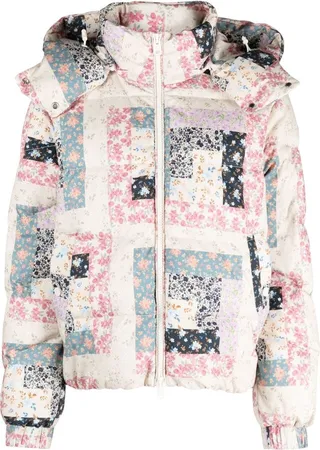 Hooded Floral-Print Jacket