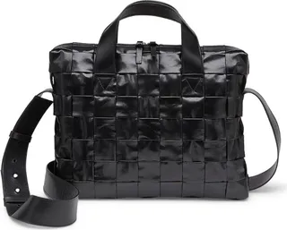 Bottega Veneta Leather Intreccio Cassette Briefcase