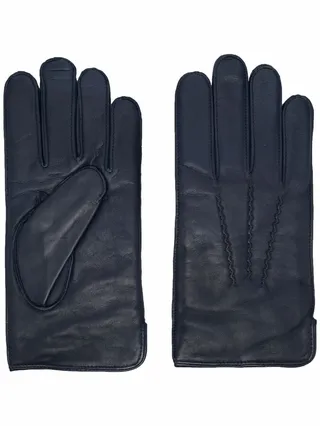 Cashmere-Blend Lined Leather Gloves