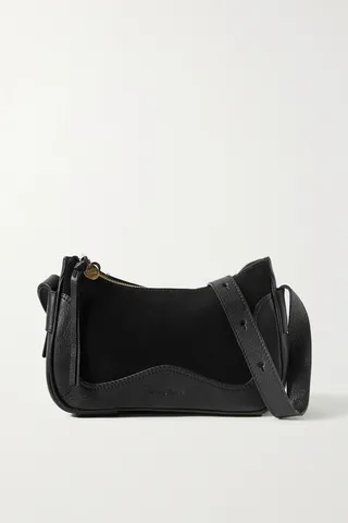 See By Chloé - Hana Suede And Textured-leather Shoulder Bag - Black