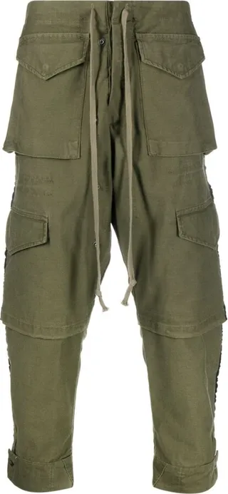 Cropped-Leg Cargo Trousers