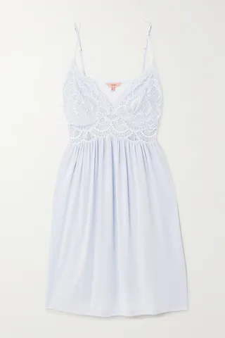 Eberjey - The Mademoiselle Lace-trimmed Stretch-tencel Modal Chemise - Blue