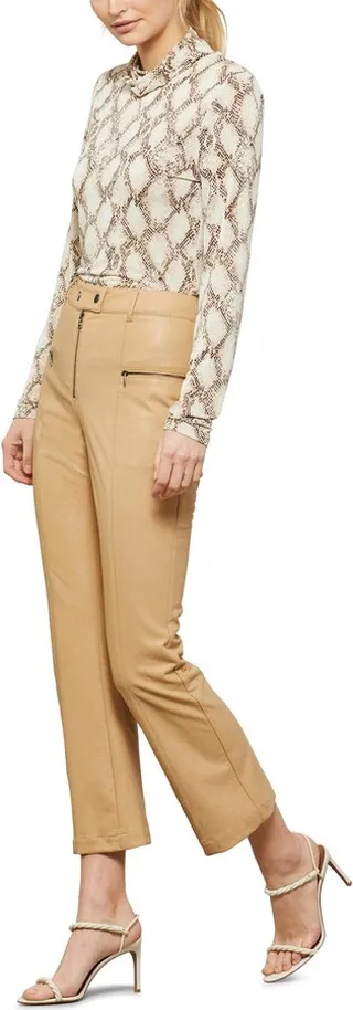 Womens Snake Print Long Sleeve Turtleneck Top