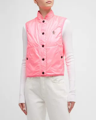 Reversible Nylon Vest with Faux Sherpa Lining