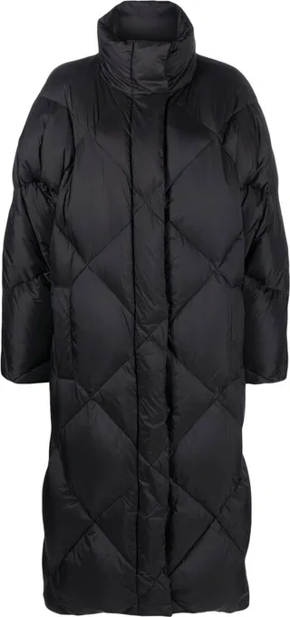 Diamond-Quilted Coat