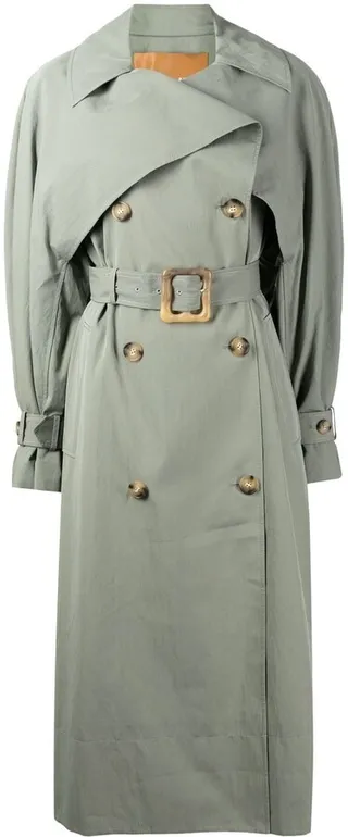 Double-Breasted Belted Trench Coat