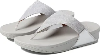 FitFlop Lulu Glitz Toe Post Sandals (Silver) Women's Shoes