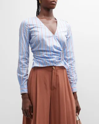 Ozzie Striped Wrap Top