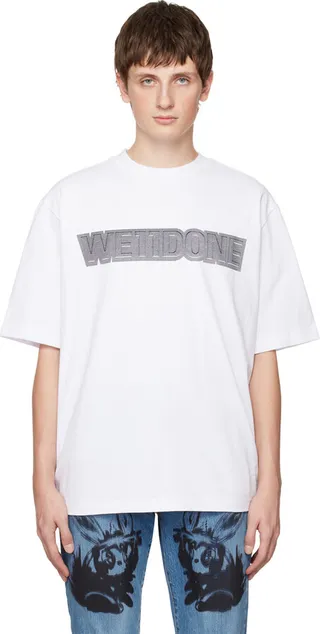 We11done White Distortion T-Shirt