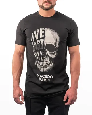 Men's Typographic Skull T-Shirt