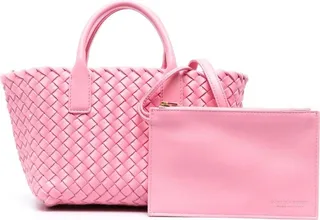 Pink Mini Cabat Leather Tote Bag