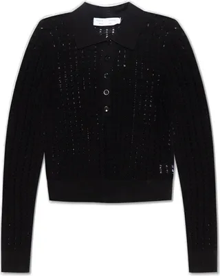 Proenza Schouler White Label Long-Sleeved Knitted Polo Shirt