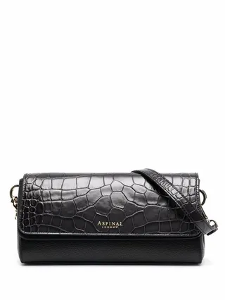 Hampton large crocodile-embossed bag