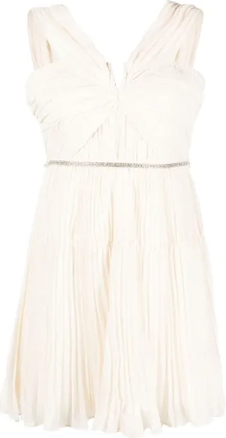 Crystal-Embellished Off-Shoulder Mini Dress