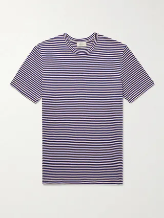 Lewis Striped Linen and Cotton-Blend Jersey T-Shirt
