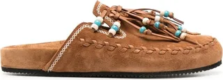 Salvation Mountain Tassel-Detail Suede Slippers