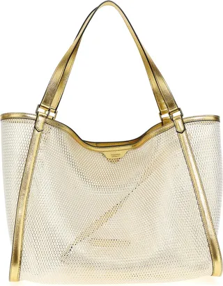 Laminated Leather Mesh Shopping Bag