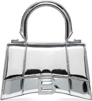 Hourglass metallic tote bag