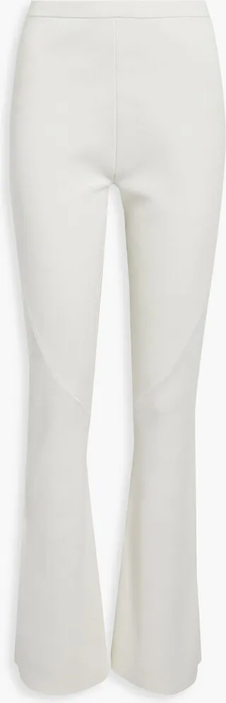 Paneled stretch-knit flared pants