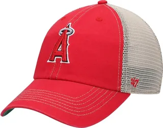Men's '47 Red Los Angeles Angels Trawler Clean Up Trucker Snapback Hat