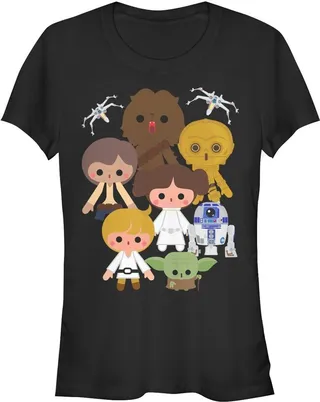 Junior's Star Wars Cute Cartoon Rebels T-Shirt - Black - Small