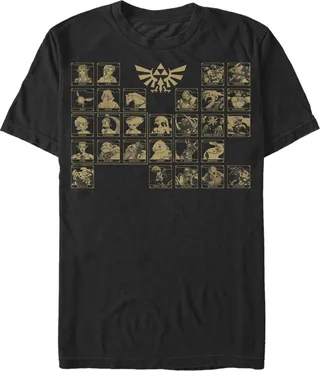 Men's Nintendo Legend of Zelda Ocarina Periodic Table T-Shirt - Black - Small