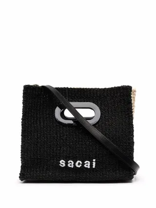 Logo-Embroidered Woven Shopper