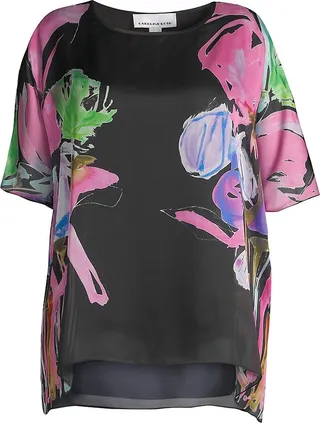 Summer Social Breezy Blooms Caftan Tunic Top