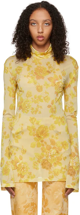 Kwaidan Editions Yellow Floral Turtleneck