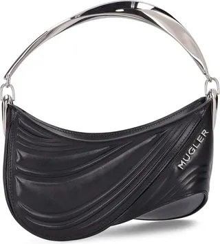 Spiral embossed leather pouch
