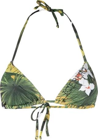 Crystal-Embellished Logo Bikini Top