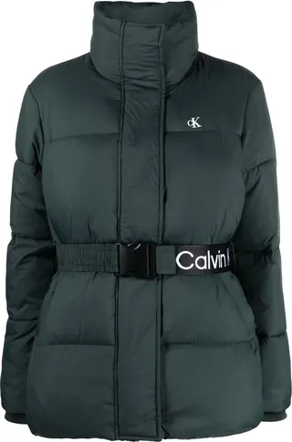 Logo-Belt Puffer Jacket