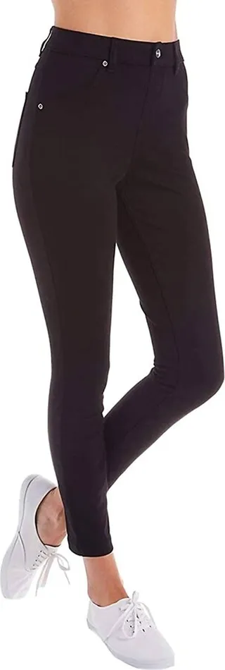 Women'S Ultra Soft High Waist Curvy Denim Leggings in Black