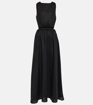Alena open-back linen maxi dress