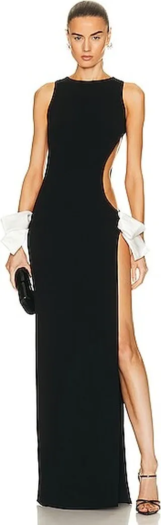 MONOT Bow Cutout Dress in Black