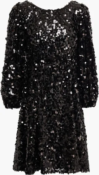 Sequined tulle mini dress