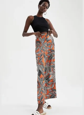 Patterned Palazzo Trousers