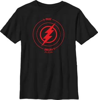 Boy's The Flash Time Travel Lightning Bolt T-Shirt - Black - Large