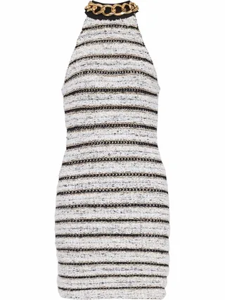 Halterneck Tweed Minidress