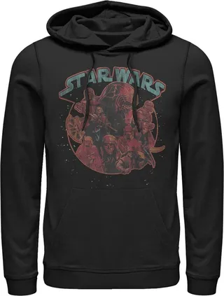 Men's Star Wars: The Rise of Skywalker Dark Side Stars Pull Over Hoodie - Black - X Large