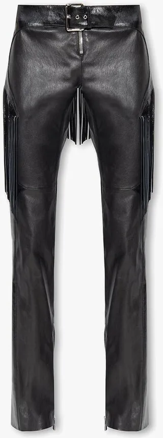 Leather Trousers With Fringes